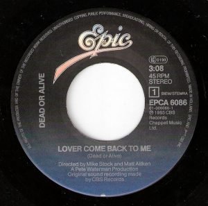 Dead Or Alive – Lover Come Back To Me 45lik Plak - Görsel 2