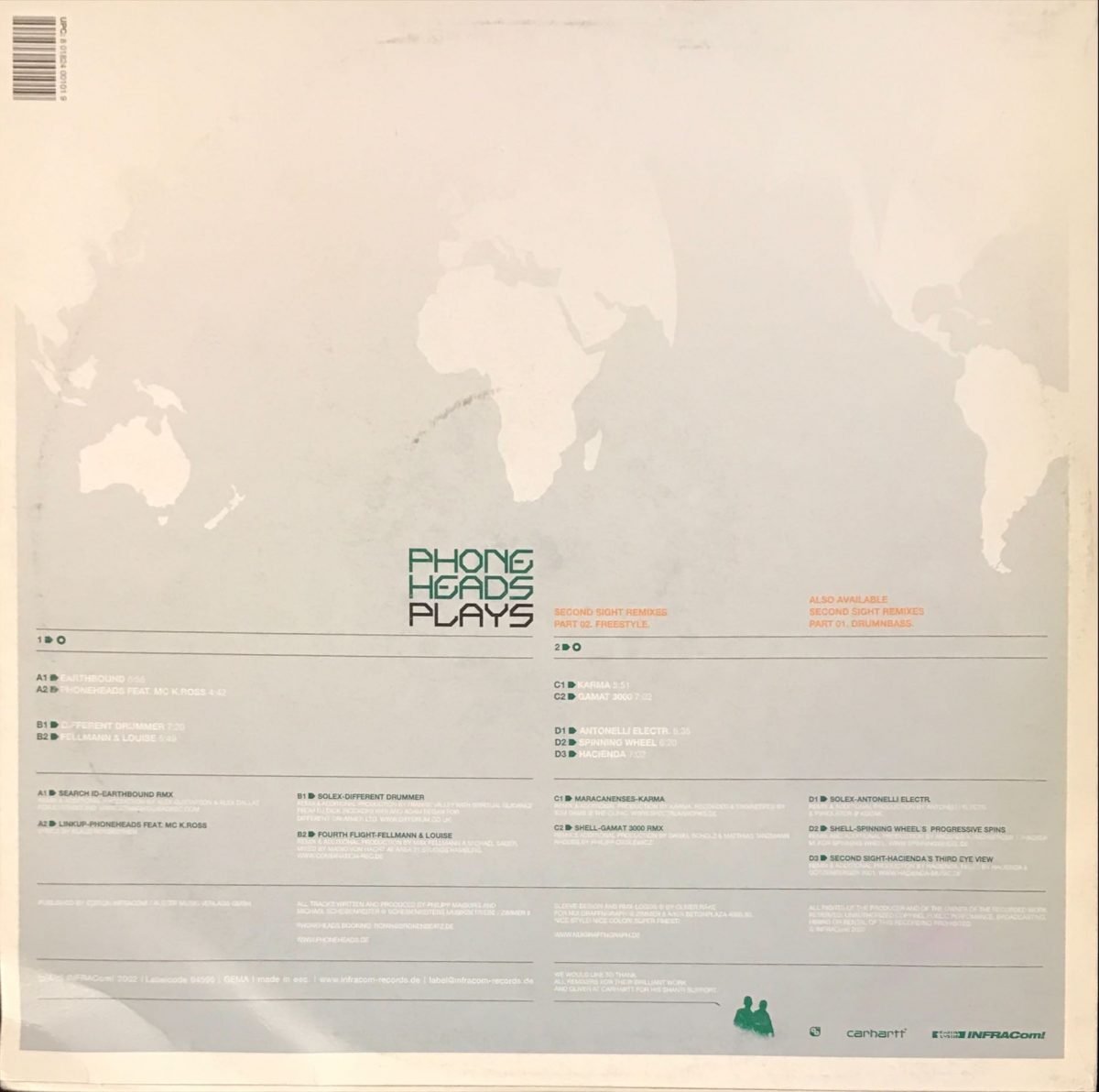 Phoneheads – Plays (Second Sight Remixes - Part 02: Freestyle) 2x12'' Maxi Single Plak (Future Jazz) - Görsel 2