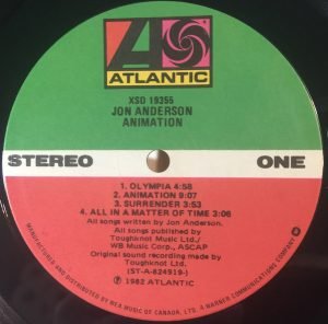 Jon Anderson – Animation LP Plak - Görsel 3
