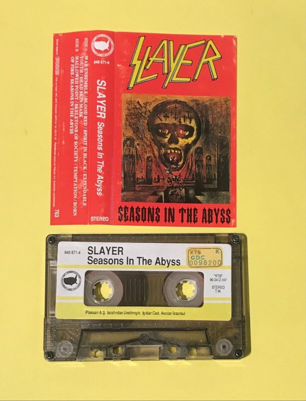 Slayer – Seasons In The Abyss Kaset Türk Baskı - Görsel 3