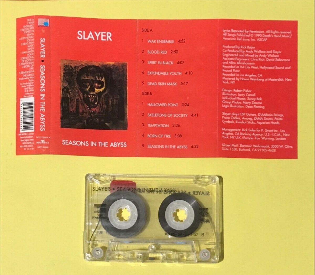Slayer – Seasons In The Abyss Kaset Türk Baskı - Görsel 5