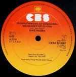 Nina Hagen – Zarah (Ich Weiss, Es Wird Einmal Ein Wunder Geschehn) (Special Long Version) 12'' Maxi Single Plak - Görsel 3