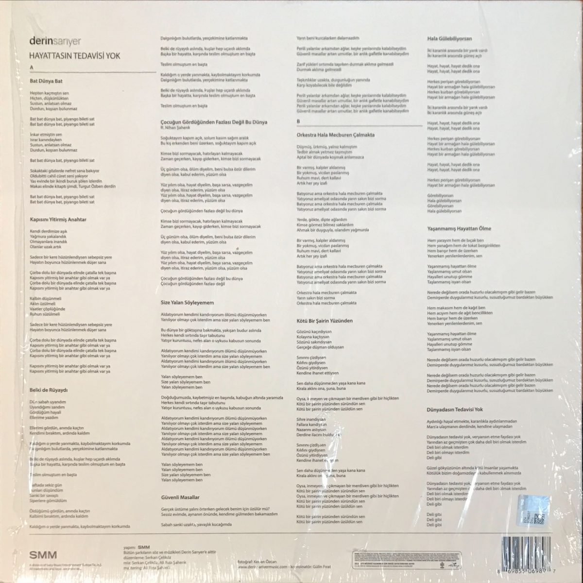 Derin Sarıyer – Hayattasın Tedavisi Yok LP Plak - Görsel 2