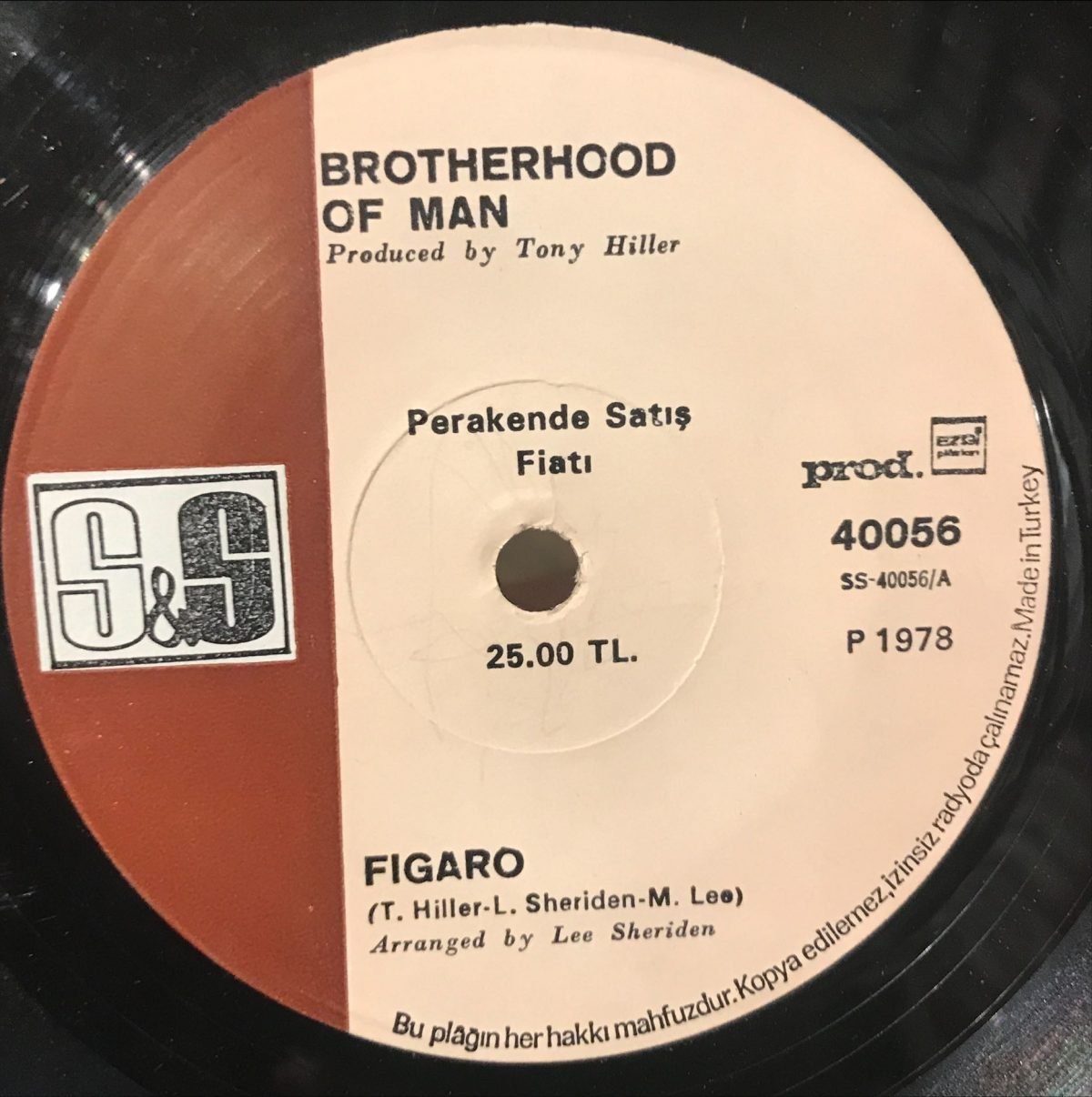 Brotherhood Of Man – Figaro 45lik Plak (Yerli Baskı) - Görsel 2