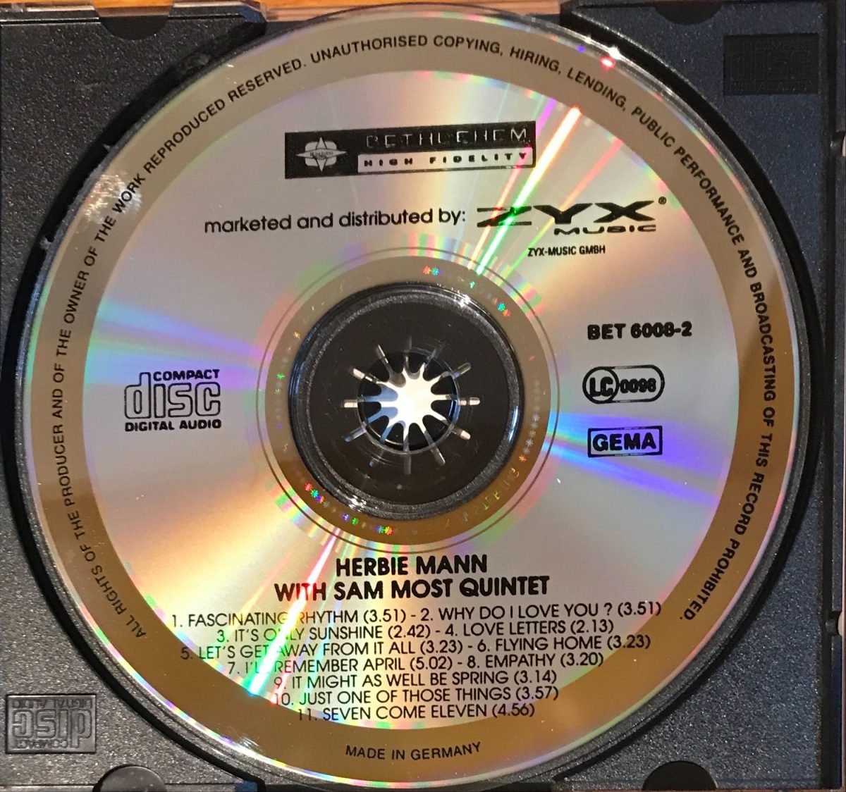The Herbie Mann-Sam Most Quintet CD - Görsel 3