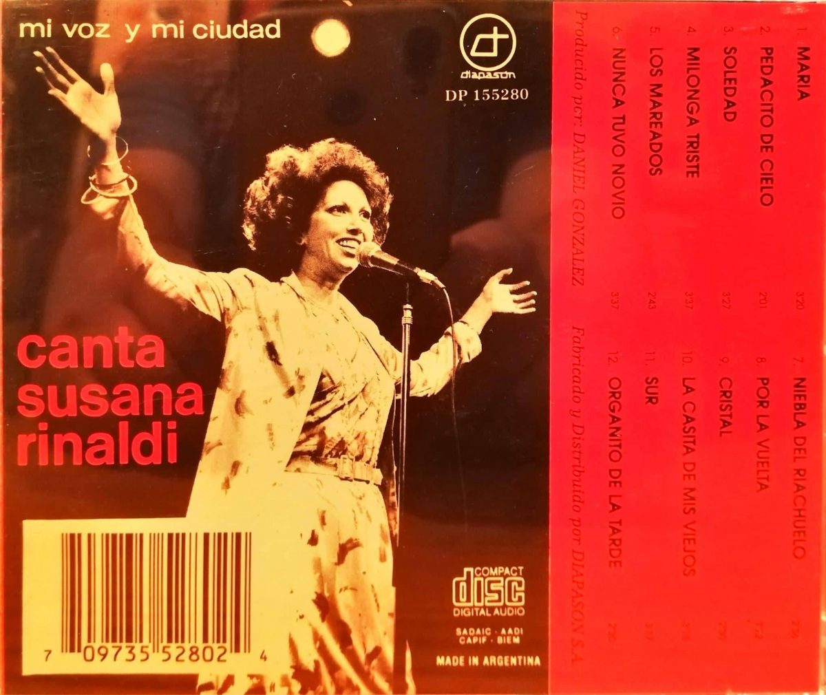 Susana Rinaldi – Mi Voz Y Mi Ciudad CD TANGO - Görsel 2