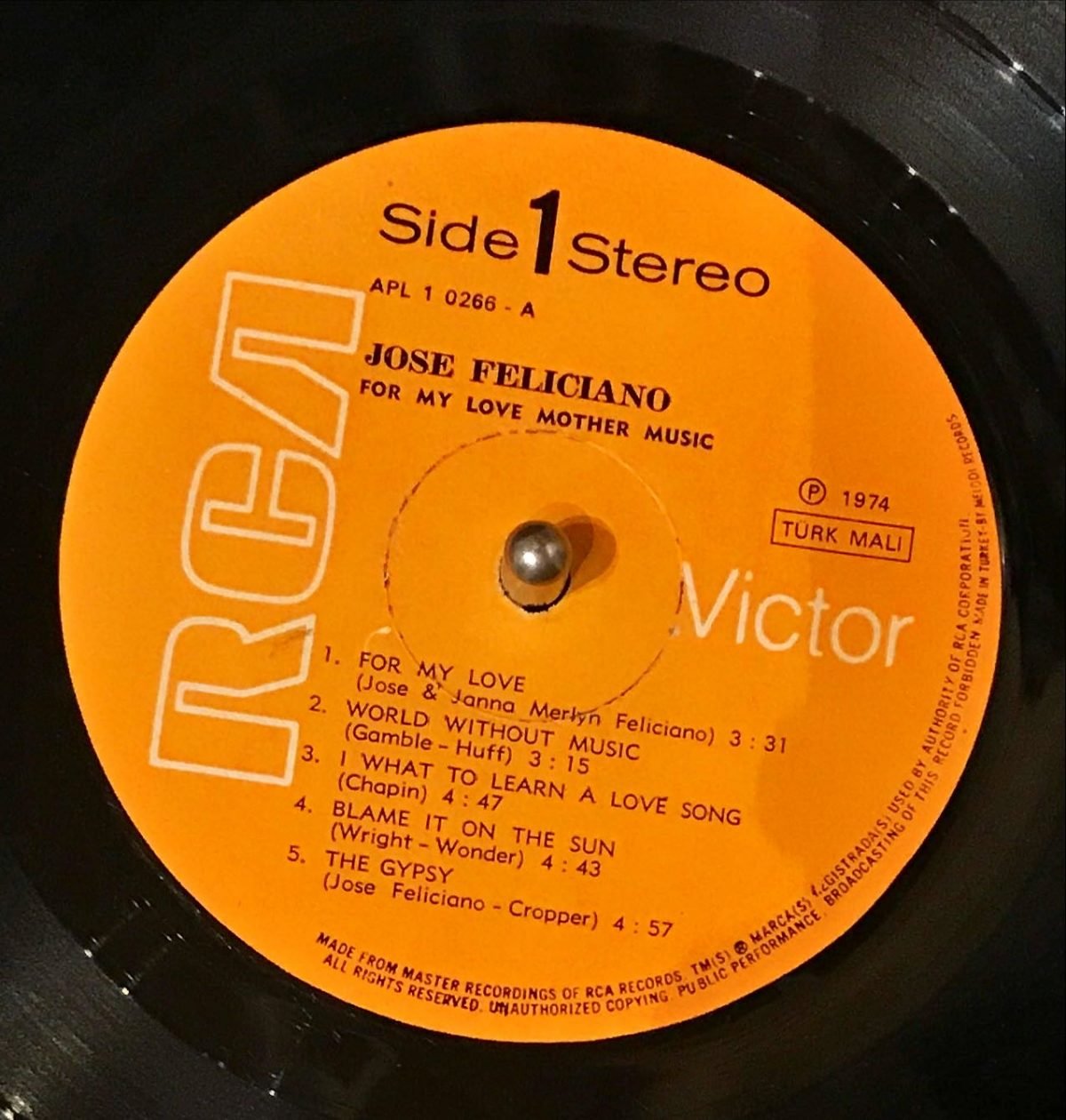 José Feliciano – For My Love...Mother Music LP Plak (Bana Yalan Söylediler) - Görsel 3