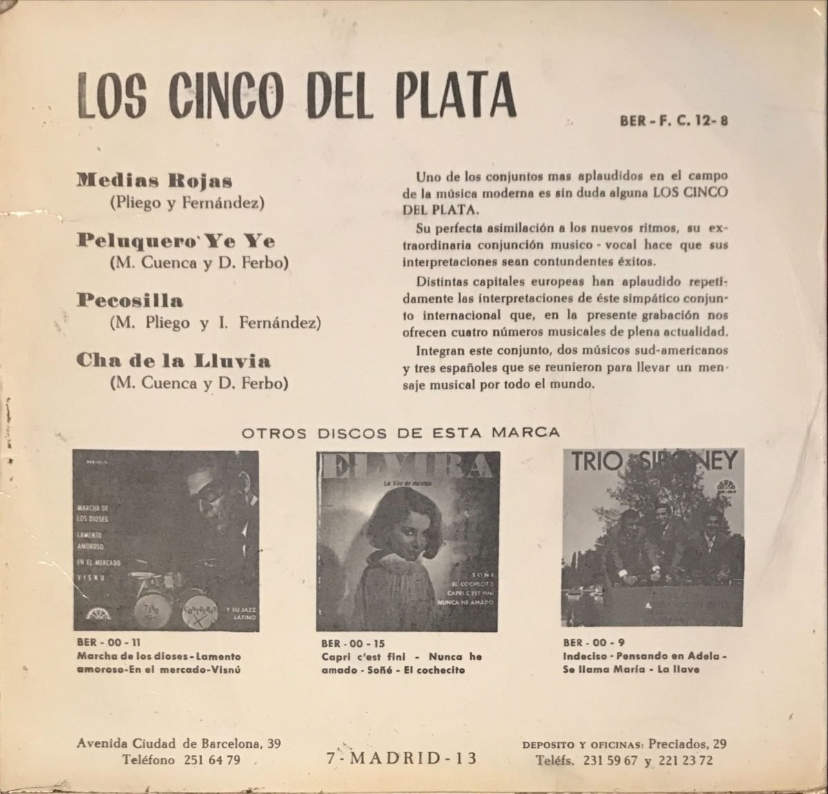 Los 5 Del Plata – Peluquero Ye Ye 45lik Plak (Yé-Yé) - Görsel 3