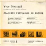 Yves Montand – Chansons Populaires De France LP Plak - Görsel 3