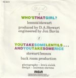 Eurythmics – Who's That Girl? 45lik Plak - Görsel 2