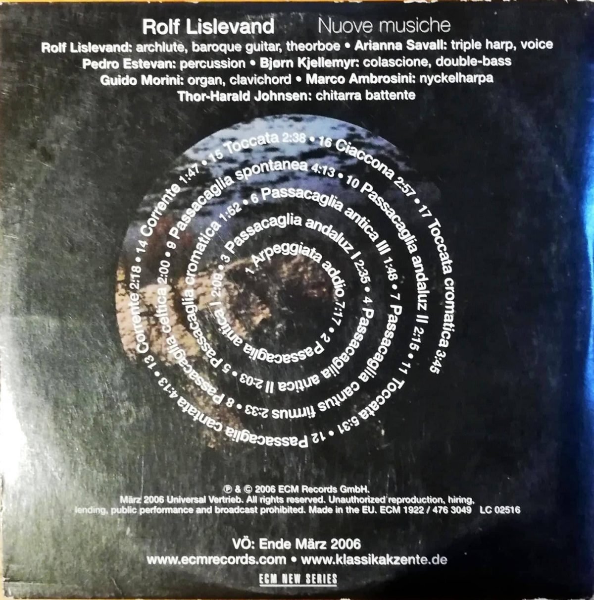 Rolf Lislevand – Nuove Musiche CD PROMO - Görsel 2