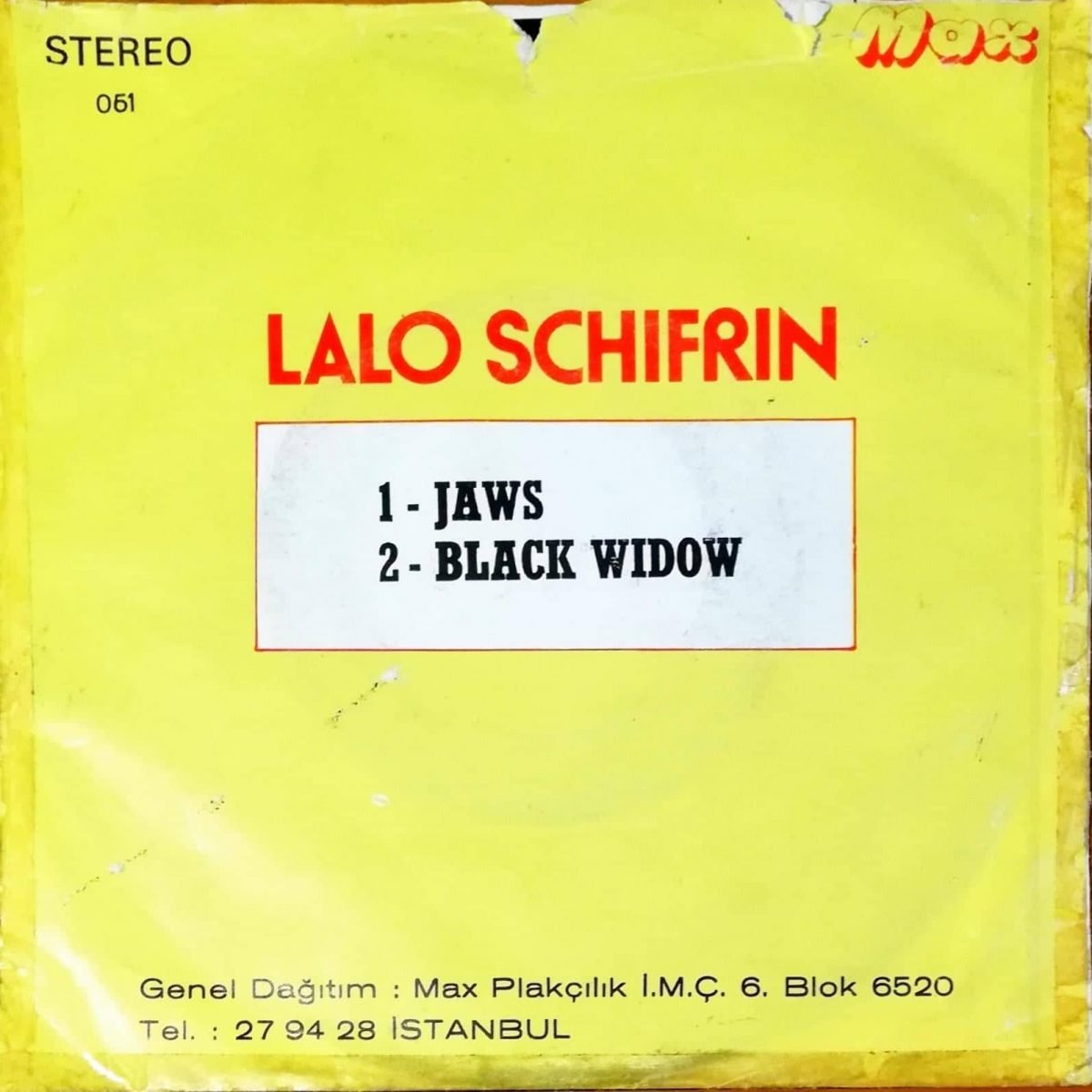 Lalo Schifrin – Jaws 45lik Plak - Görsel 4