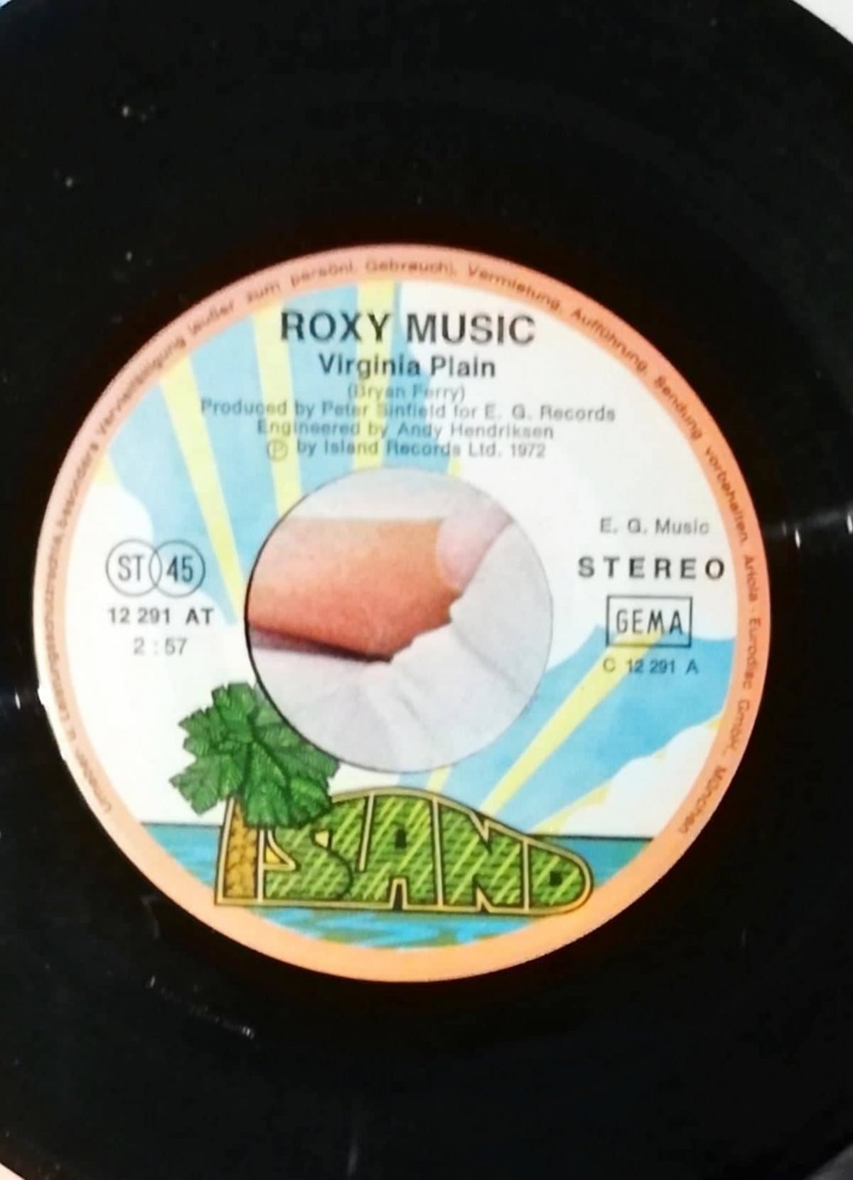 Roxy Music – Virginia Plain / The Numberer 45lik Plak - Görsel 3