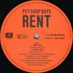 Pet Shop Boys – Rent 12'' Maxi Single Plak - Görsel 4