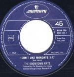 The Boomtown Rats – I Don't Like Mondays 45lik Plak - Görsel 3