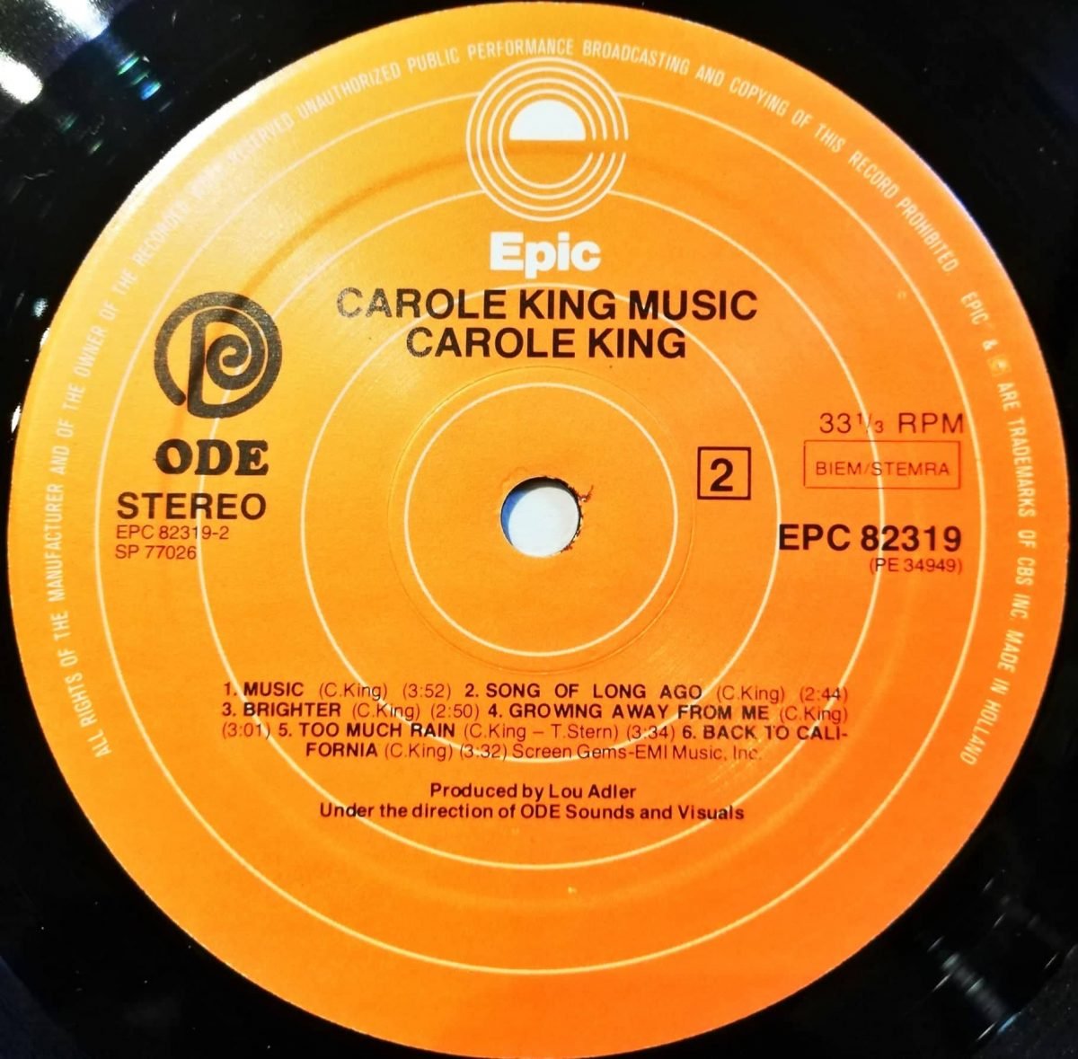 Carole King – Music LP Plak - Görsel 3