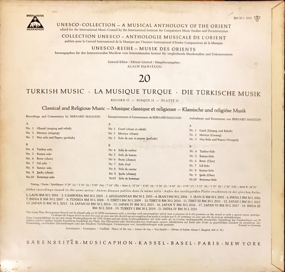 A Musical Anthology Of The Orient – Turkey II LP Plak - Görsel 4