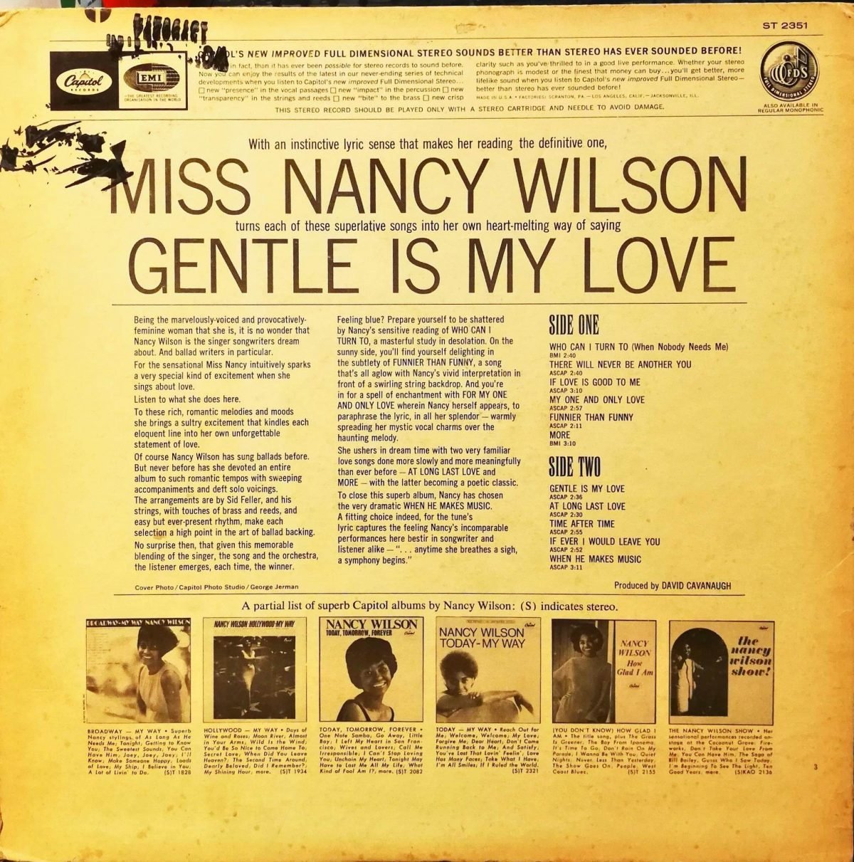 Nancy Wilson – Gentle Is My Love LP Plak - Görsel 4