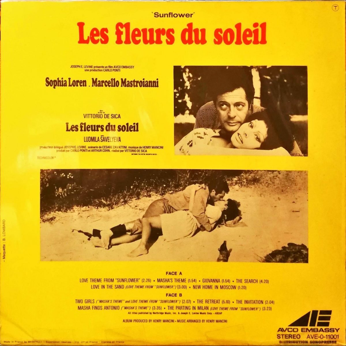Henry Mancini – Bande Originale Du Film: Les Fleurs Du Soleil LP Plak - Görsel 3