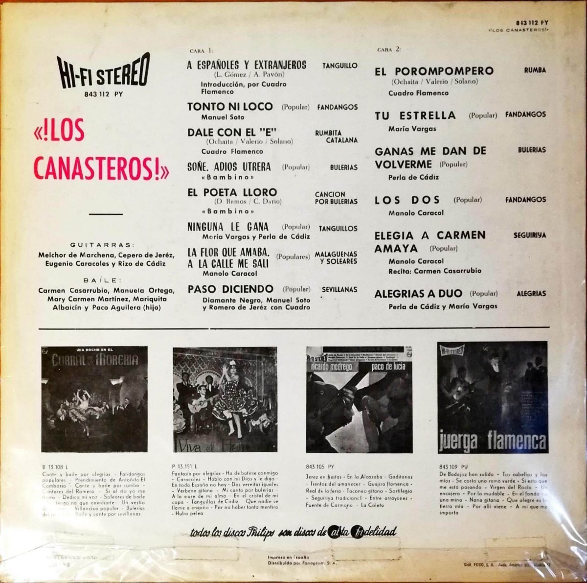 Los Canasteros ‎– Los Canasteros! LP Plak - Görsel 2