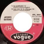 Jacques Dutronc – La Publicité 45lik Plak EP - Görsel 2