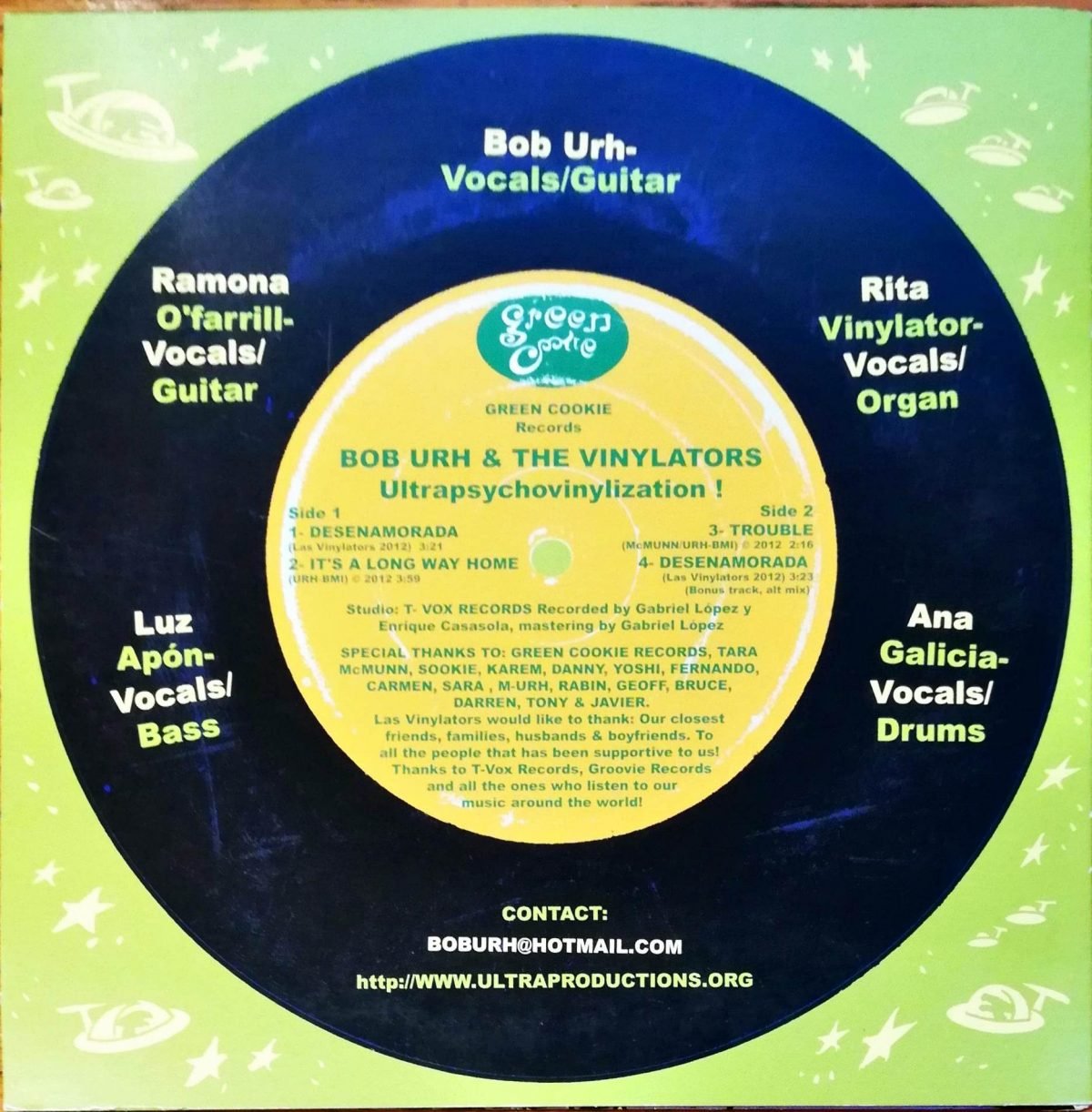 Bob Urh And The Vinylators – UltraPsychoVinylization! 45lik Renkli Plak - Görsel 4