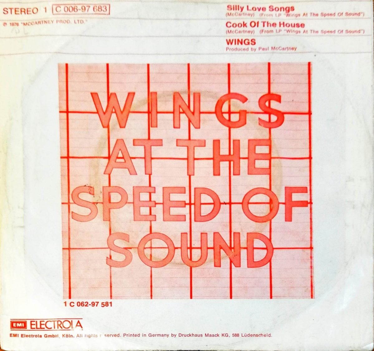 Wings – Silly Love Songs 45lik Plak - Görsel 4