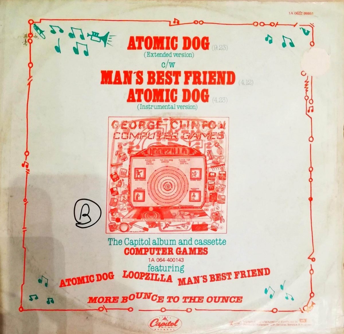 George Clinton – Atomic Dog 12'' Maxi Single Plak - Görsel 4