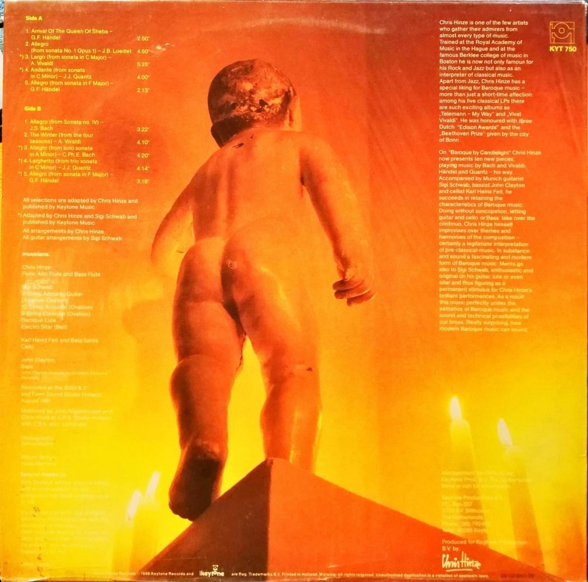 Chris Hinze Featuring: Sigi Schwab – Baroque By Candlelight LP Plak - Görsel 4