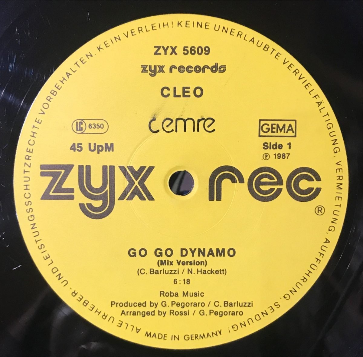 Cleo – Go Go Dynamo 12'' Maxi Single Plak (Italo Disco) - Görsel 2