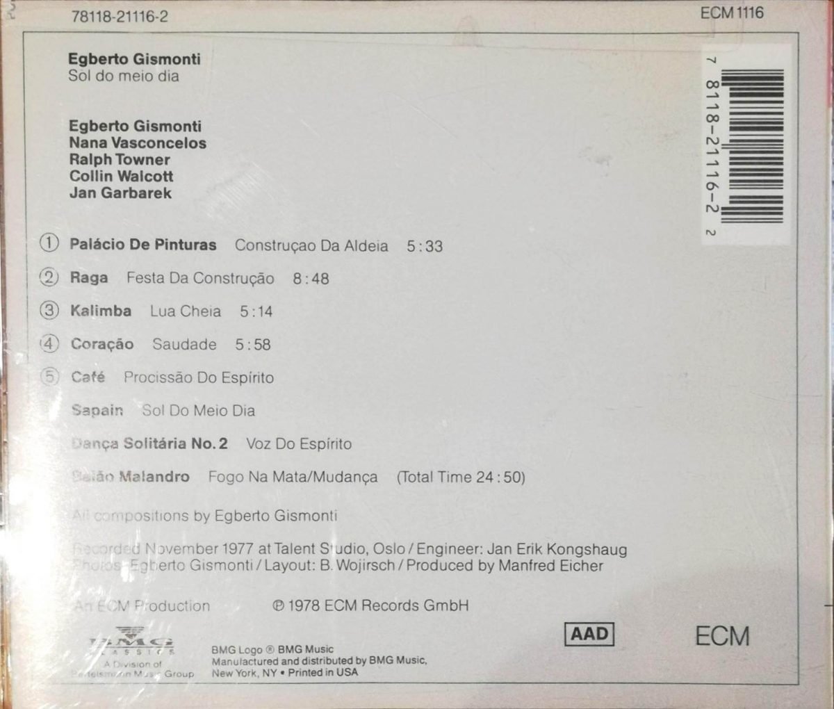 Egberto Gismonti – Sol Do Meio Dia CD - Görsel 2