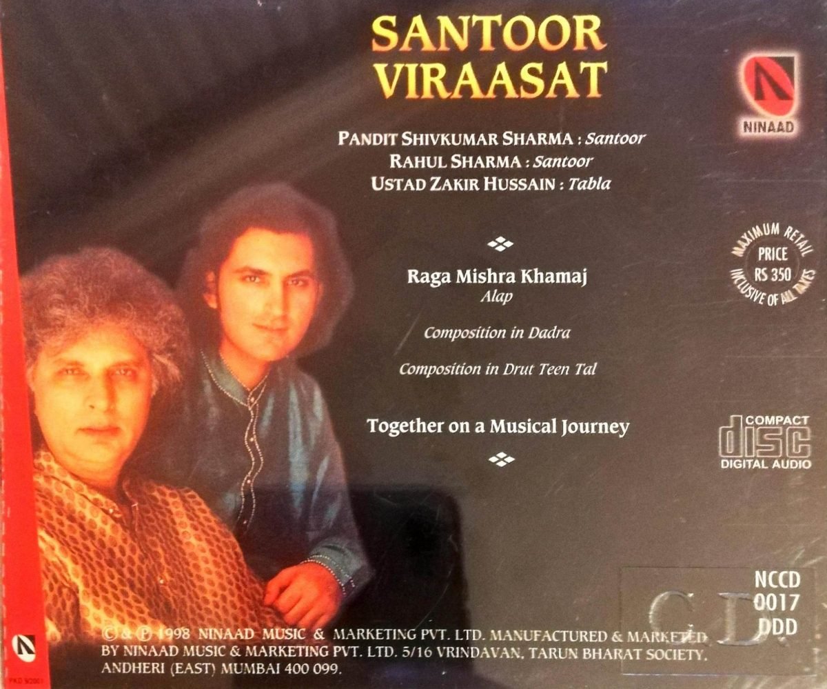 Pandit Shiv Kumar Sharma, Rahul Sharma , Zakir Hussain – Santoor Viraasat Vol 2 CD - Görsel 3