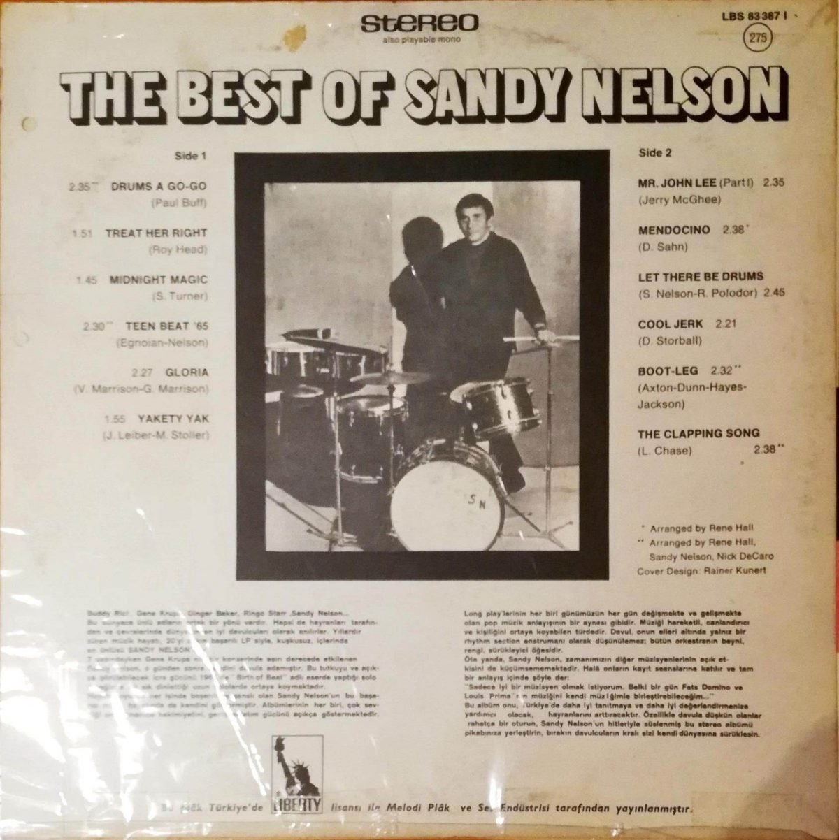 Sandy Nelson – The Best Of Sandy Nelson LP Plak - Görsel 2