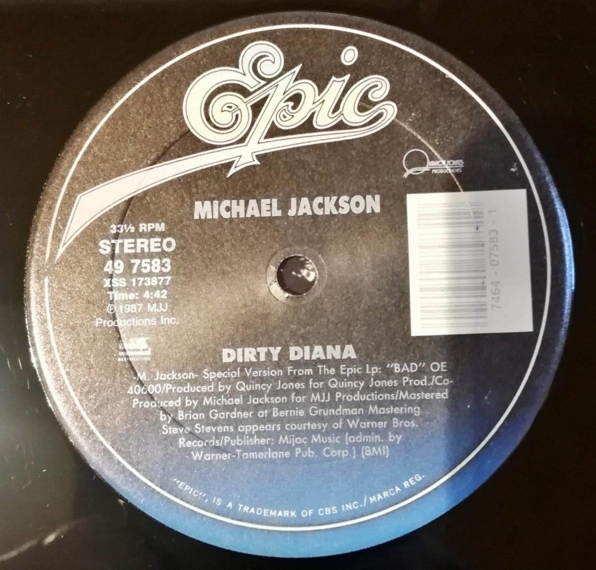 Michael Jackson – Dirty Diana 12'' Maxi Single Plak - Görsel 4