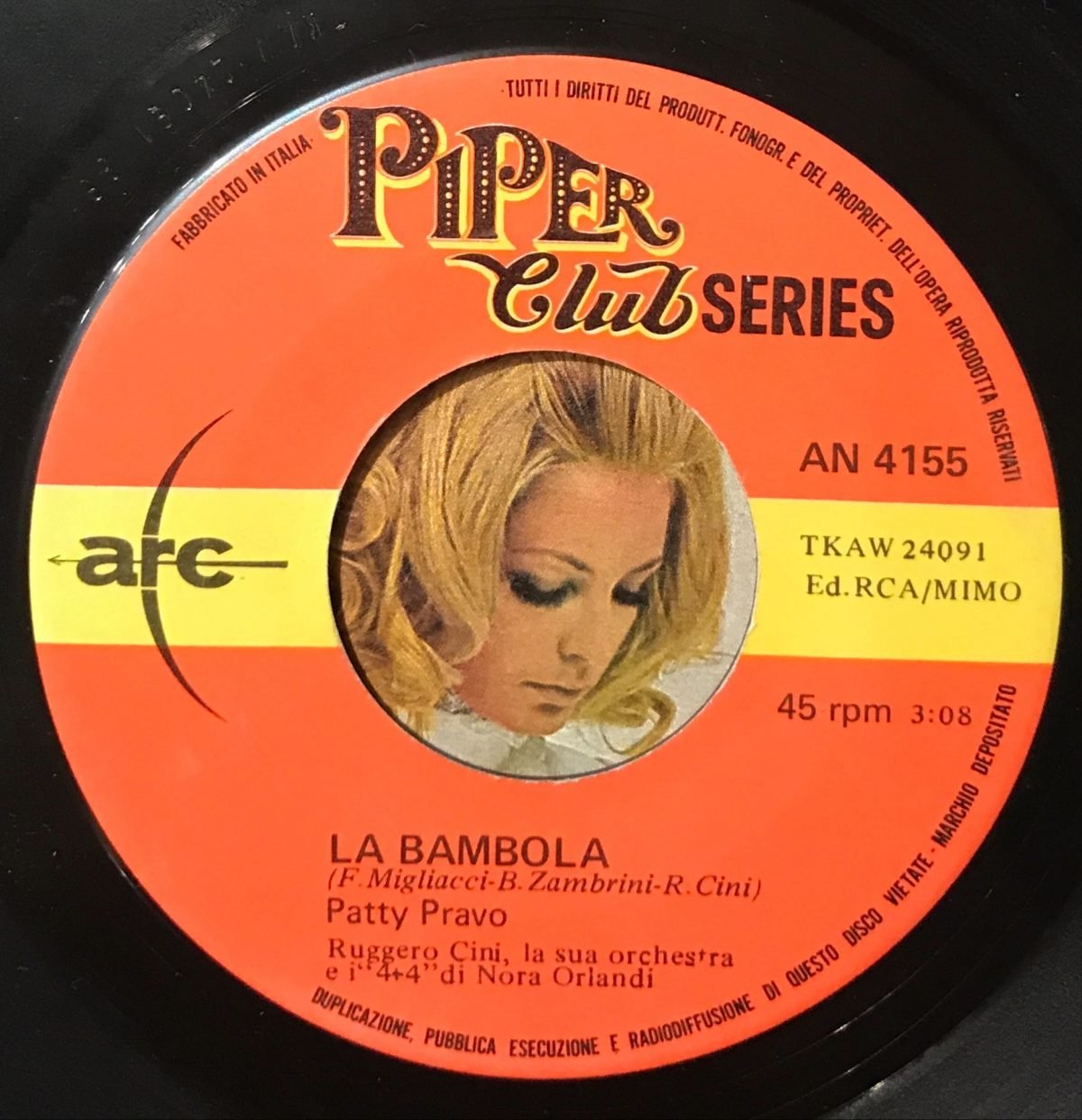 Patty Pravo – La Bambola 45lik Plak - Görsel 3