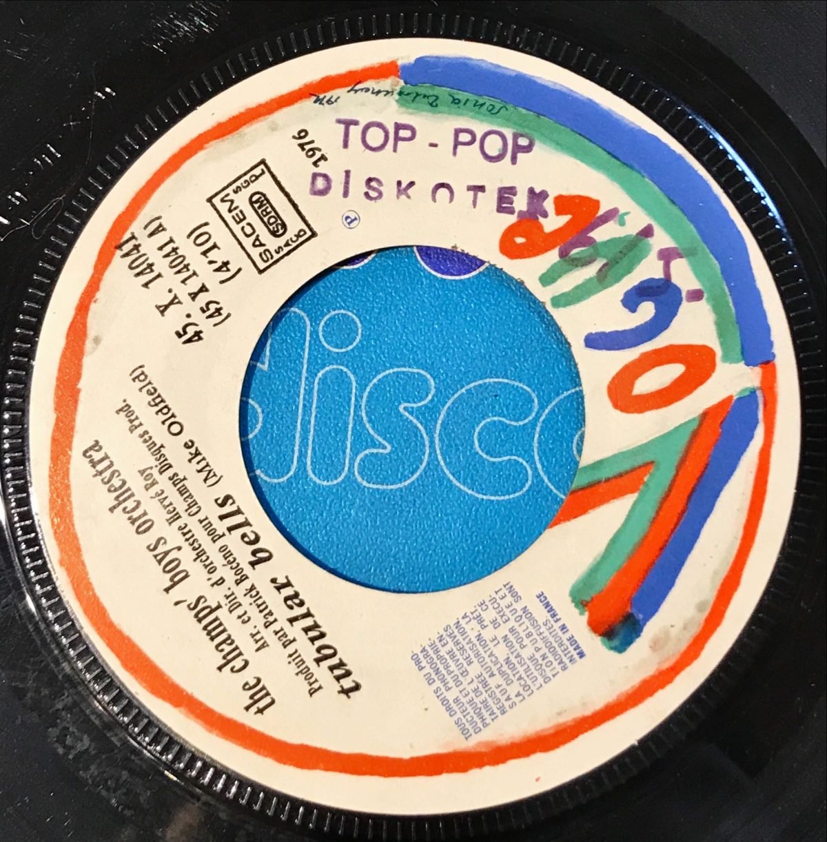 The Champs' Boys Orchestra – Tubular Bells (Discoversion) 45lik Plak - Görsel 2