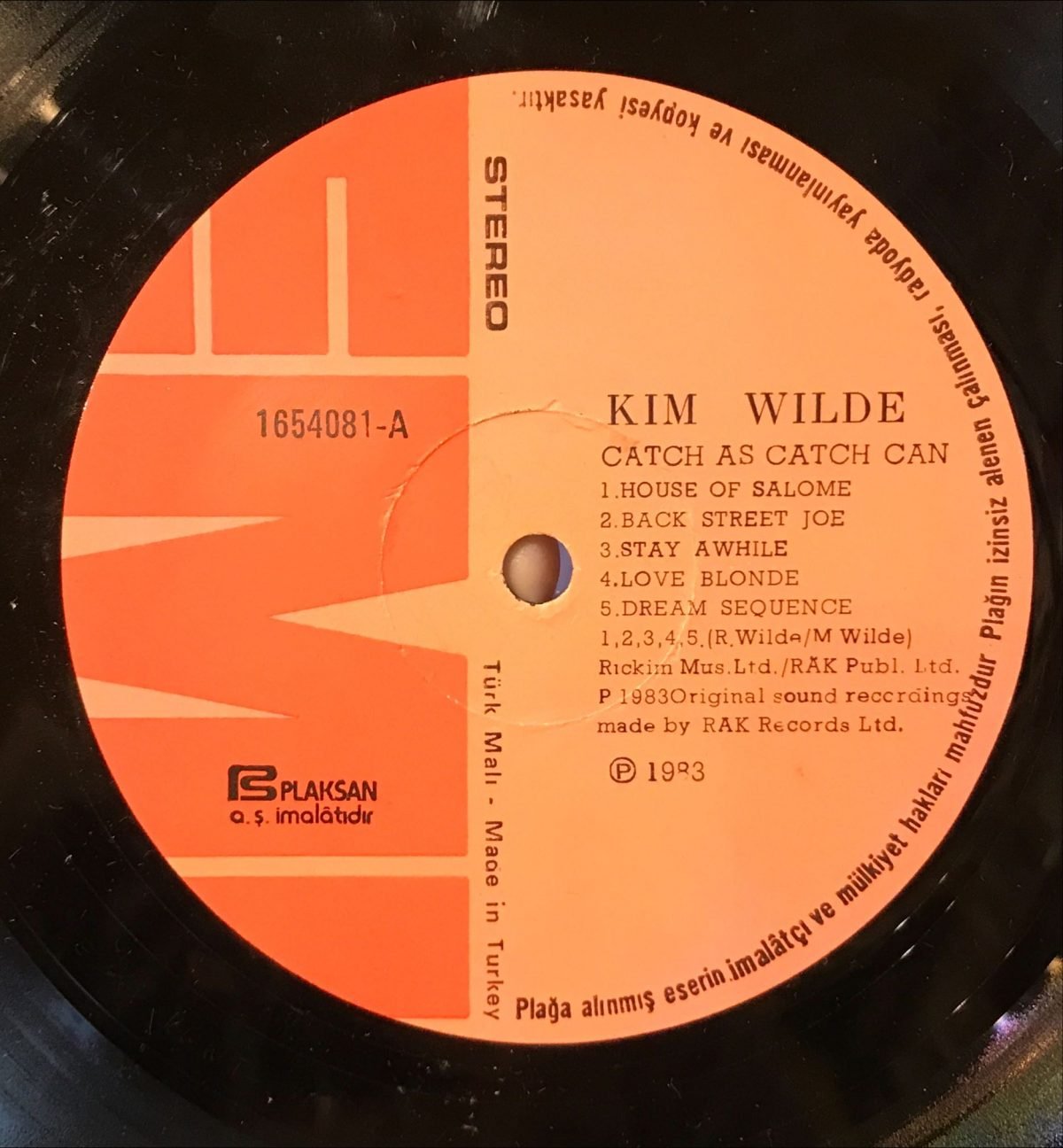Kim Wilde – Catch As Catch Can LP Plak - Görsel 3