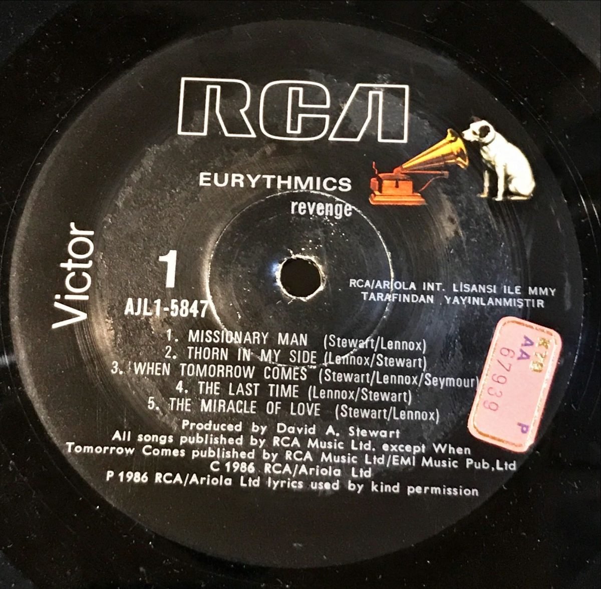 Eurythmics – Revenge LP Plak - Görsel 3