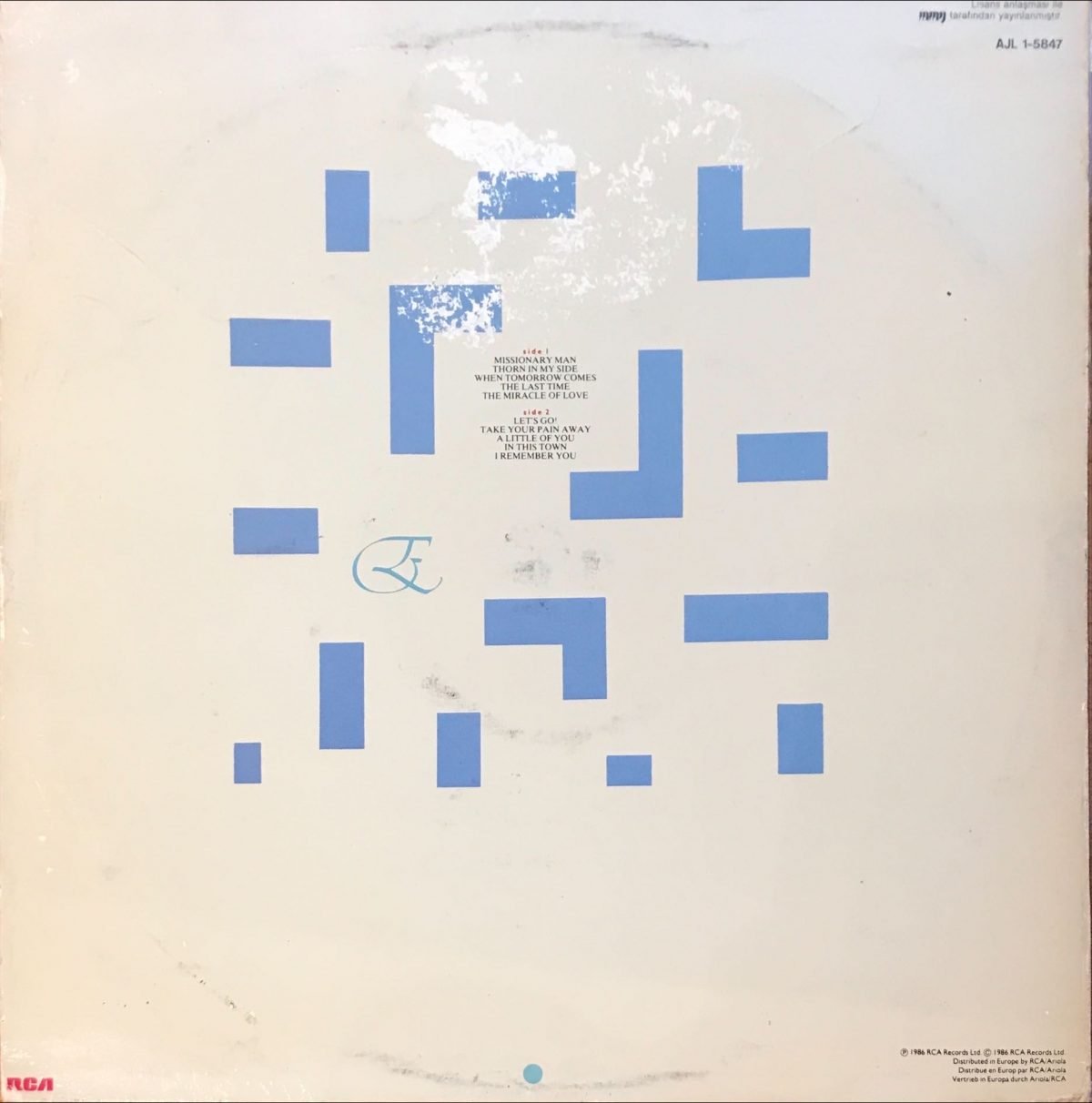 Eurythmics – Revenge LP Plak - Görsel 2