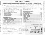 Turquie / Turkey: Musiques Villageoises d'Anatolie / Anatolian Village Music CD SIFIR - Görsel 2