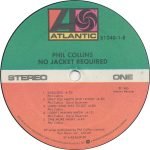 Phil Collins – No Jacket Required LP Plak - Görsel 2