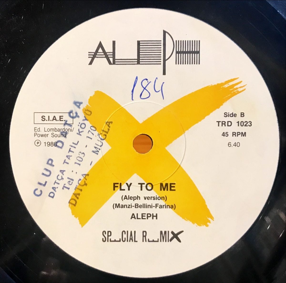Aleph – Fly To Me (Special Remix) 12'' Maxi Single Plak - Görsel 3