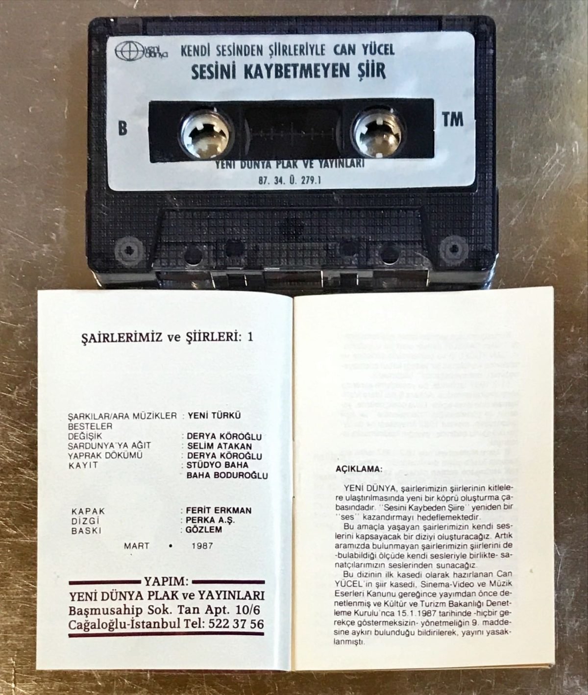 Can Yücel – Sesini Kaybetmeyen Şiir - Kendi Sesinden Şiirleriyle Kaset - Görsel 2