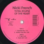 Nicki French – Total Eclipse Of The Heart 12'' Maxi Single Plak (Early House)