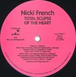 Nicki French – Total Eclipse Of The Heart 12'' Maxi Single Plak (Early House) - Görsel 3