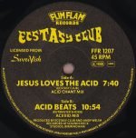 Ecstasy Club ‎– Jesus Loves The Acid 12'' Maxi Single Plak (Acid House) - Görsel 3