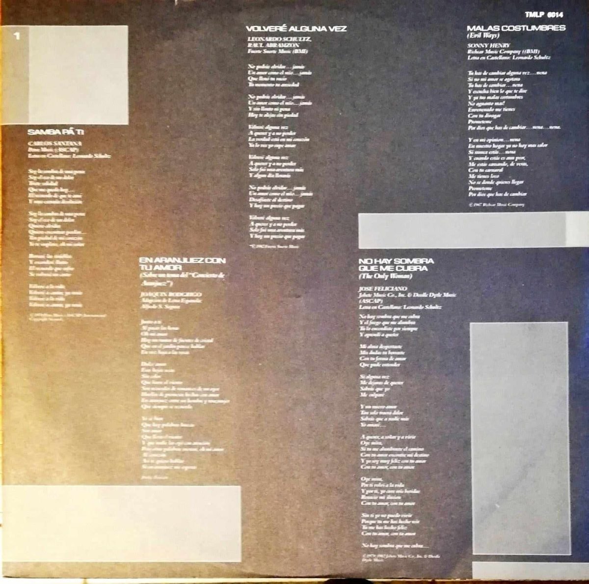 José Feliciano – Escenas De Amor LP Plak - Görsel 3