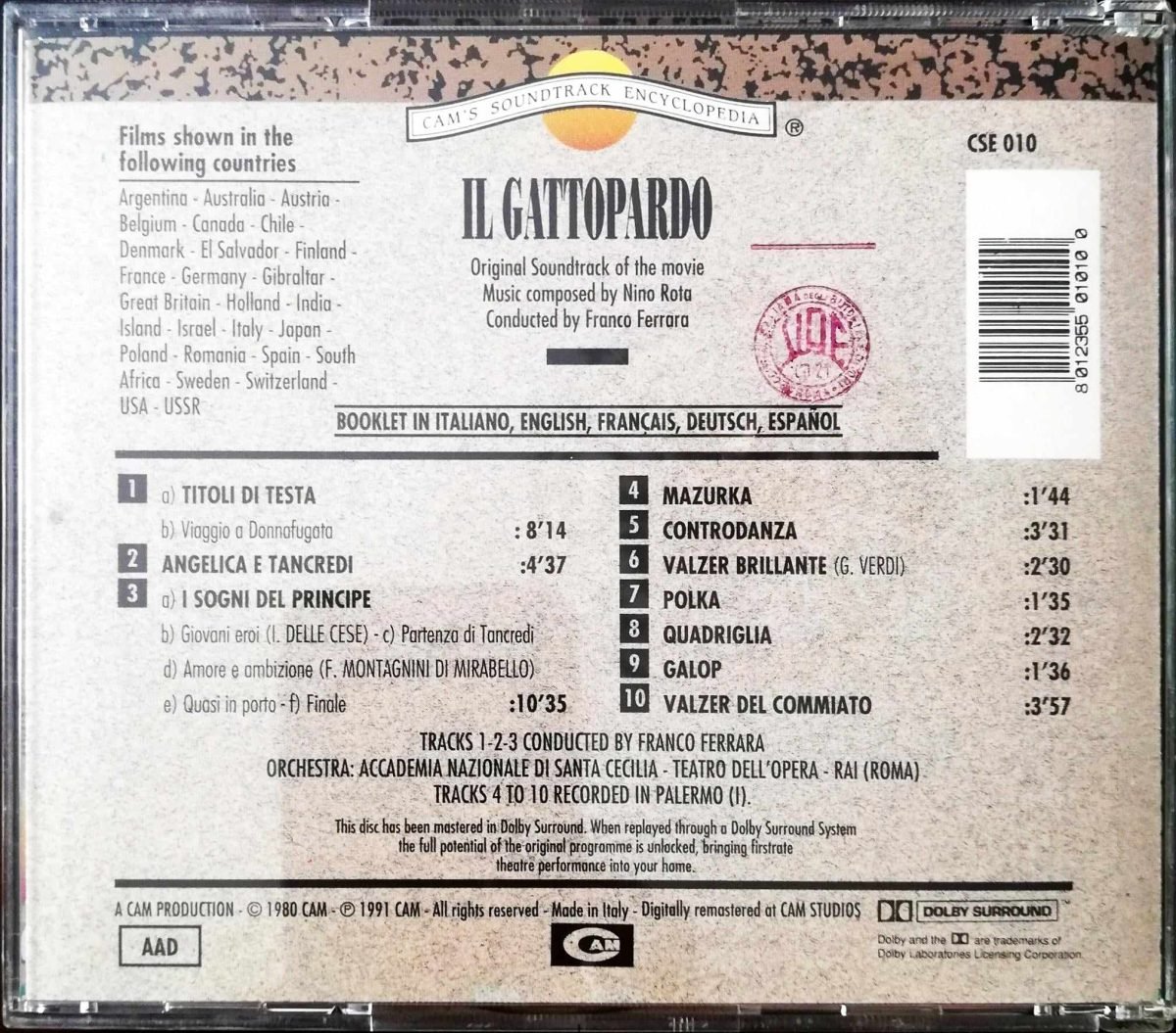 Nino Rota – Il Gattopardo (Original Soundtrack) CD - Görsel 3
