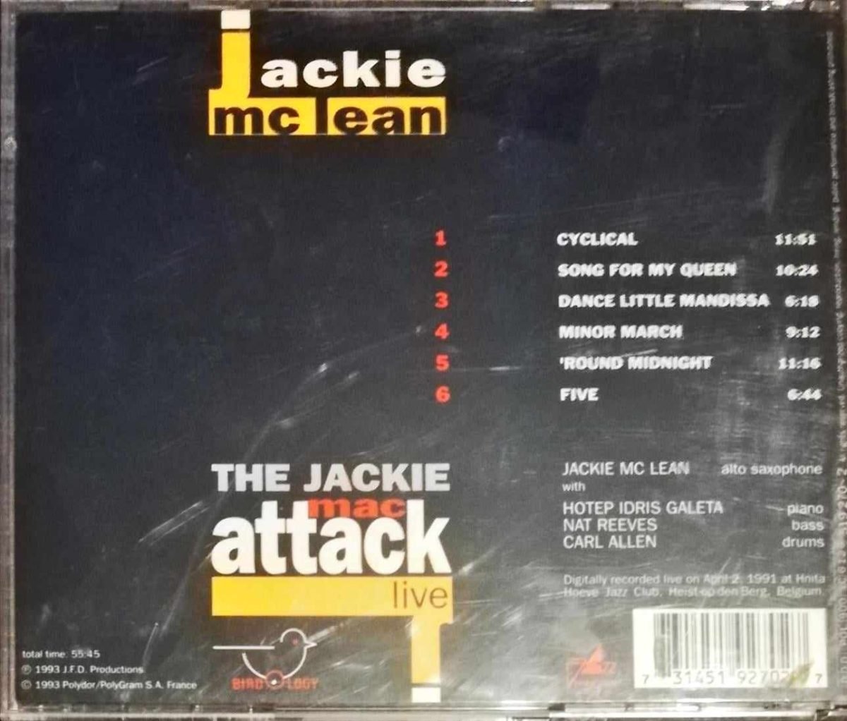 Jackie McLean – The Jackie Mac Attack - Live CD - Görsel 3