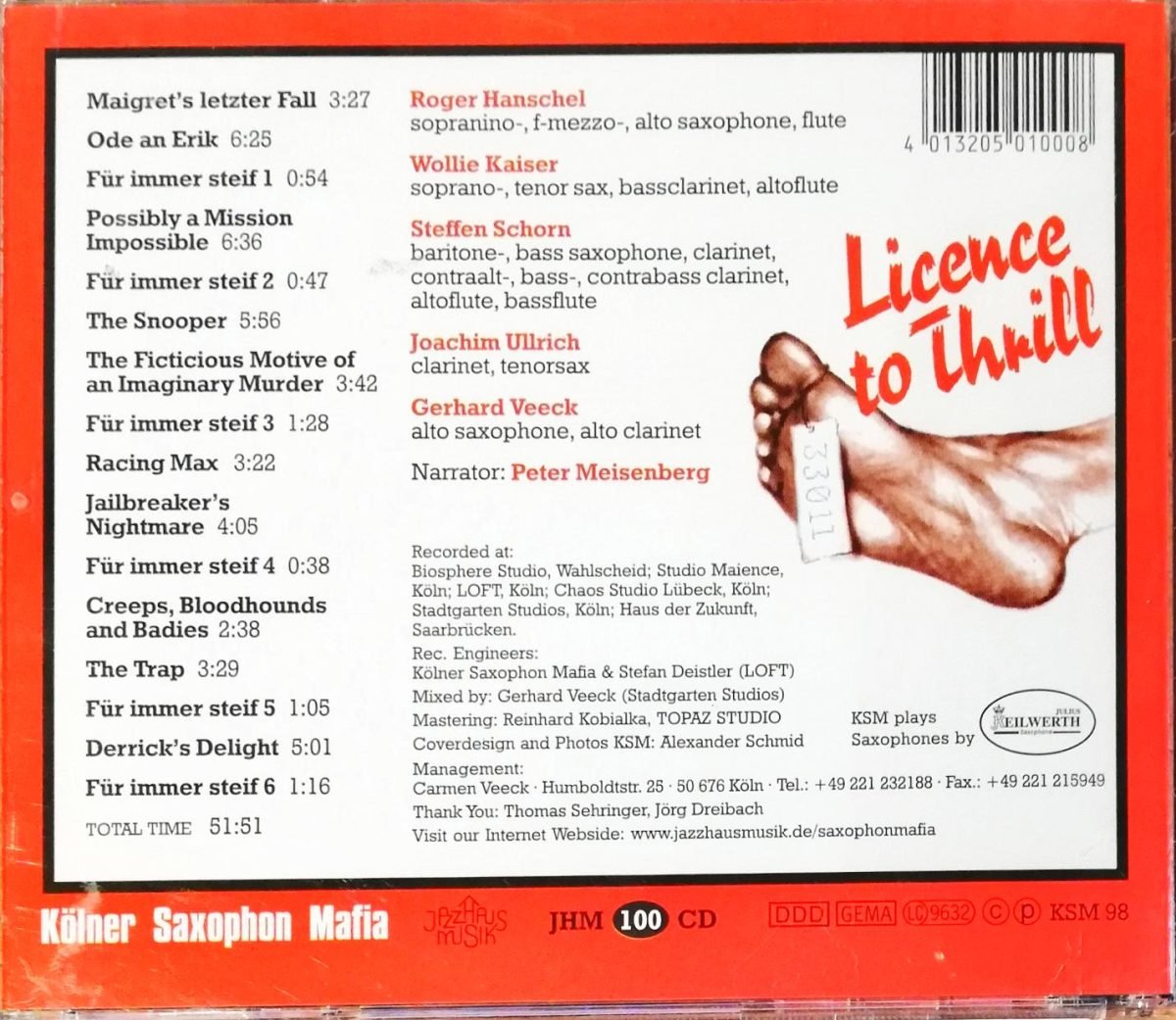 Kölner Saxophon Mafia – Licence To Thrill CD - Görsel 2